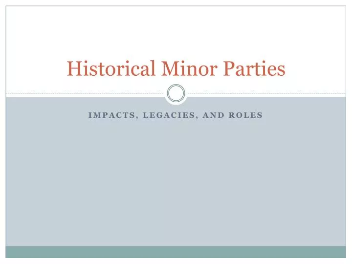historical minor parties