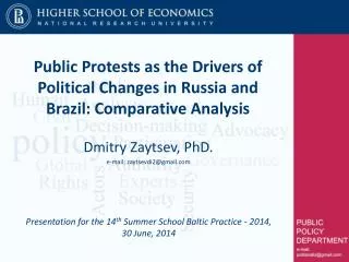 Public Protests as the Drivers of Political Changes in Russia and Brazil: Comparative Analysis