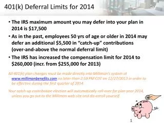 401(k) Deferral Limits for 2014