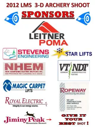 2012 LMS 3-D ARCHERY SHOOT SPONSORS