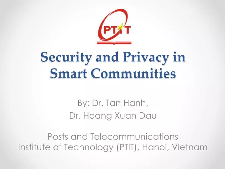 security and privacy in smart communities