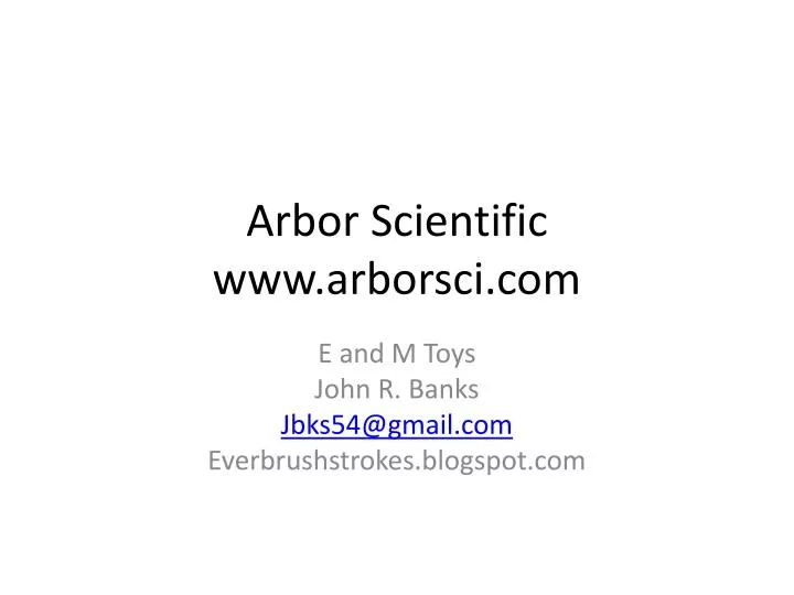 arbor scientific www arborsci com