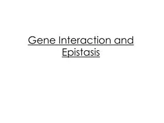 Gene Interaction and Epistasis
