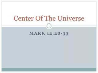 center of the universe
