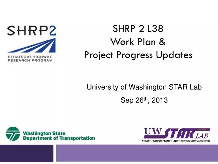 shrp 2 l38 work plan project progress updates
