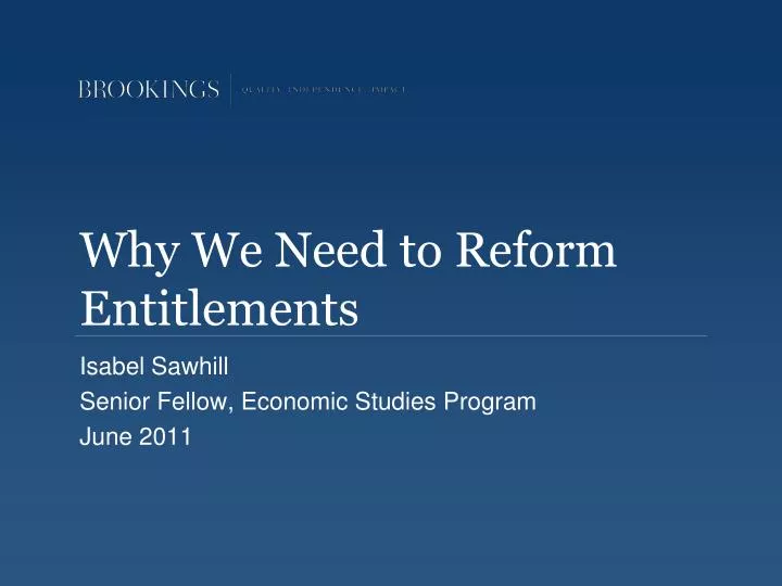 why we need to reform entitlements
