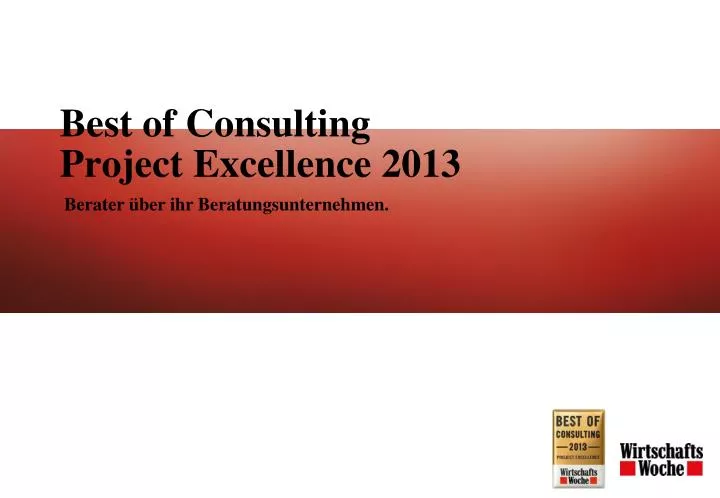 best of consulting project excellence 2013