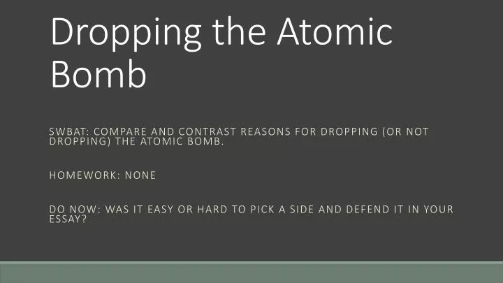 dropping the atomic bomb
