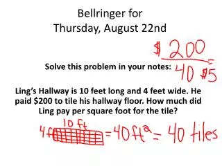 Bellringer for Thursday, August 22nd