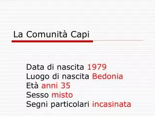 la comunit capi