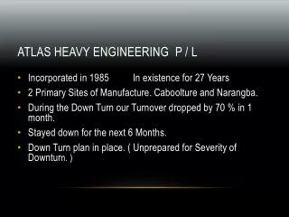 ATLAS HEAVY ENGINEERING p / l