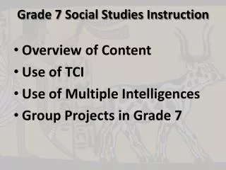 Grade 7 Social Studies Instruction
