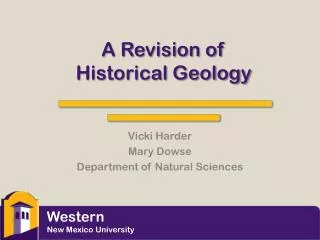 A Revision of Historical Geology