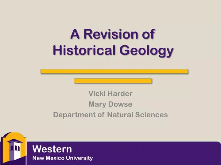 a revision of historical geology