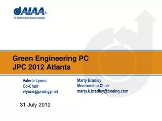 Green Engineering PC JPC 2012 Atlanta