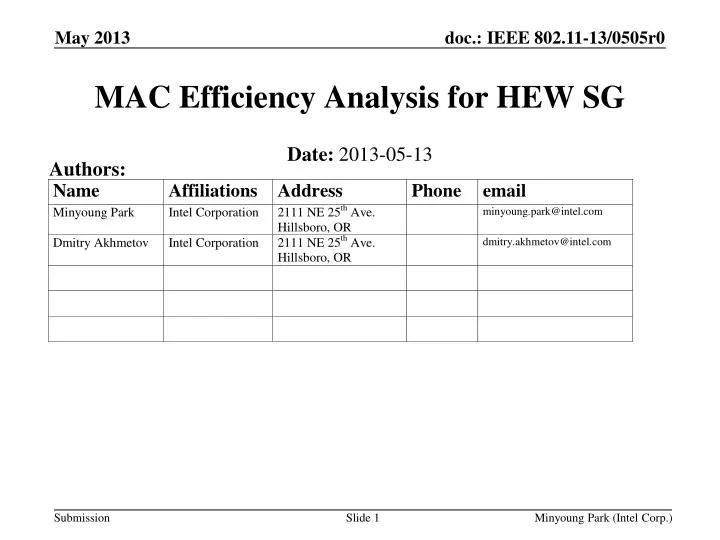 mac efficiency analysis for hew sg