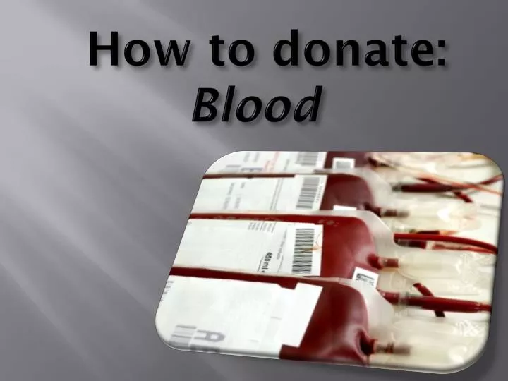 how to donate blood
