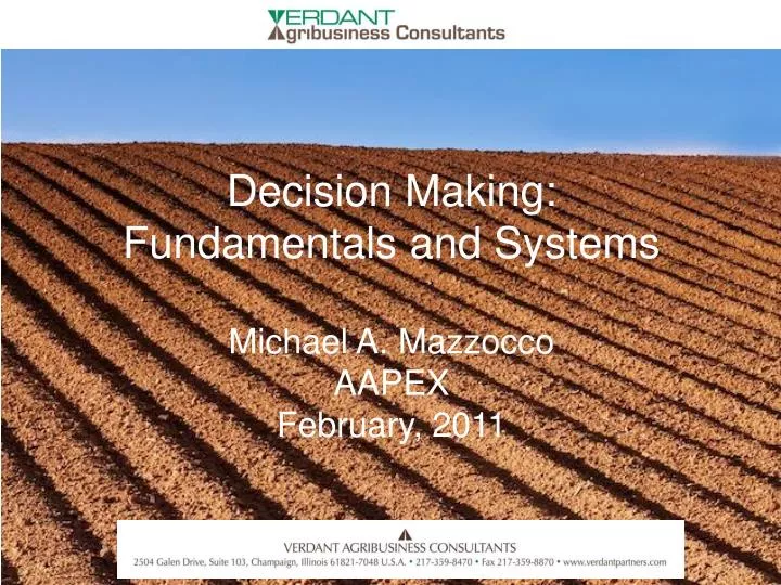 decision making fundamentals and systems michael a mazzocco aapex february 2011