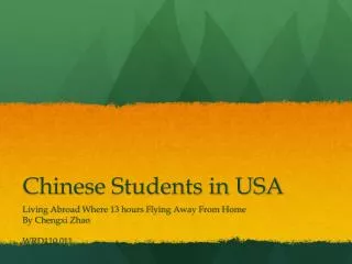 Chinese Students in USA