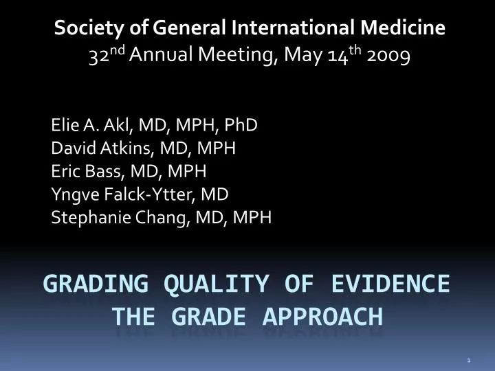 grading quality of evidence the grade approach