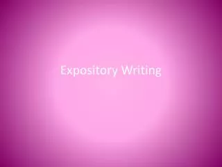 Expository Writing