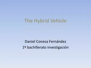 t he hybrid v ehicle