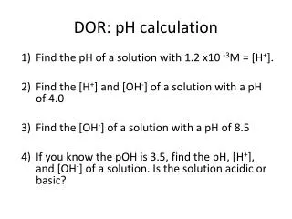DOR: pH calculation