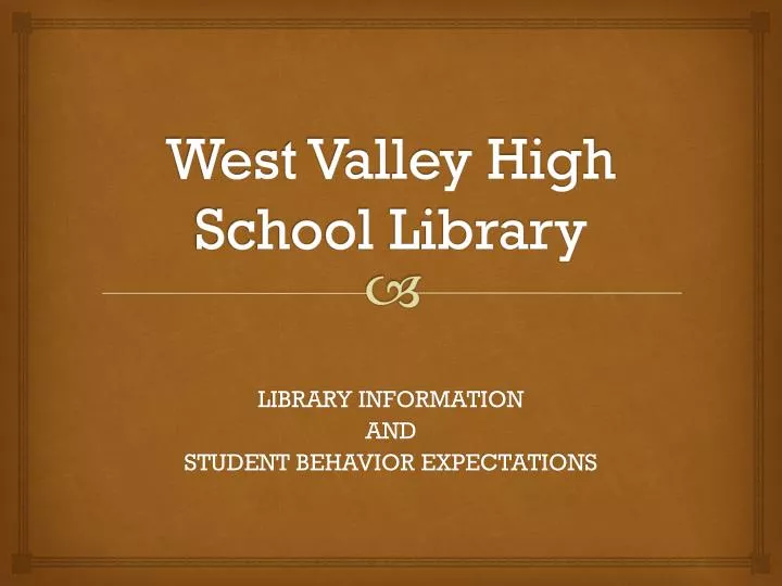 west valley high school library