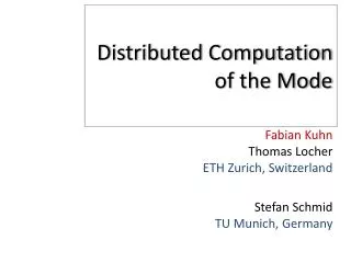 Distributed Computation of the Mode