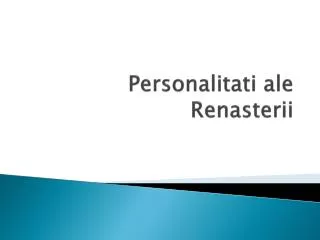 personalitati ale renasterii