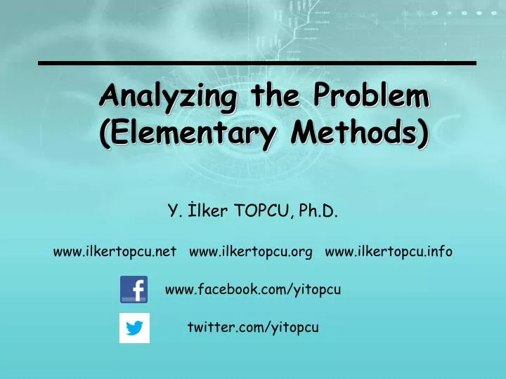 analyzing the problem elementary methods