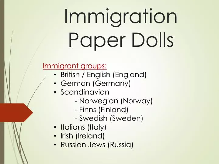 immigration paper dolls