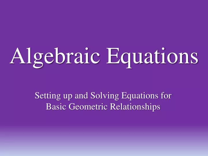 algebraic equations