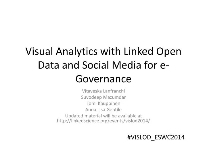 visual analytics with linked open data and social media for e governance