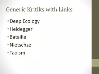 Generic Kritiks with Links