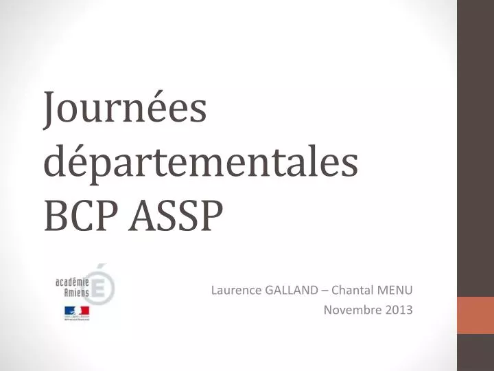 journ es d partementales bcp assp