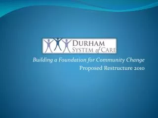 Building a Foundation for Community Change Proposed Restructure 2010