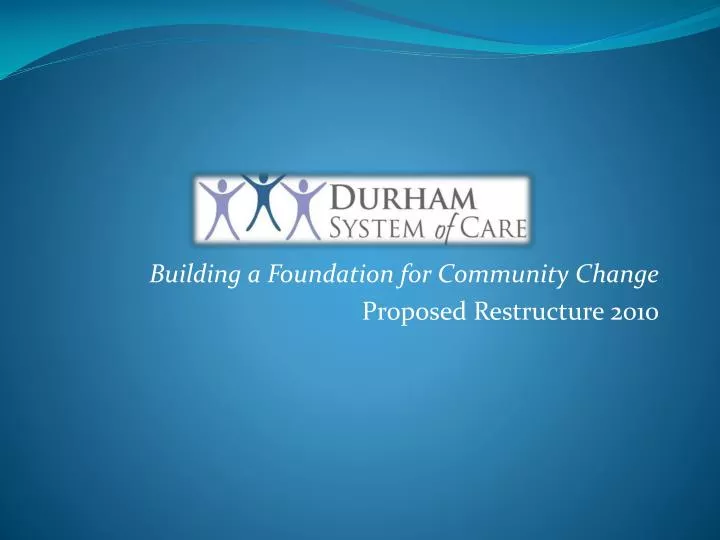building a foundation for community change proposed restructure 2010