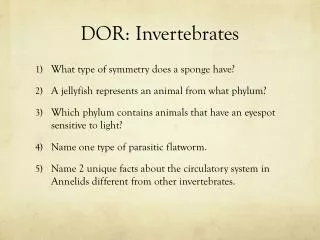DOR: Invertebrates