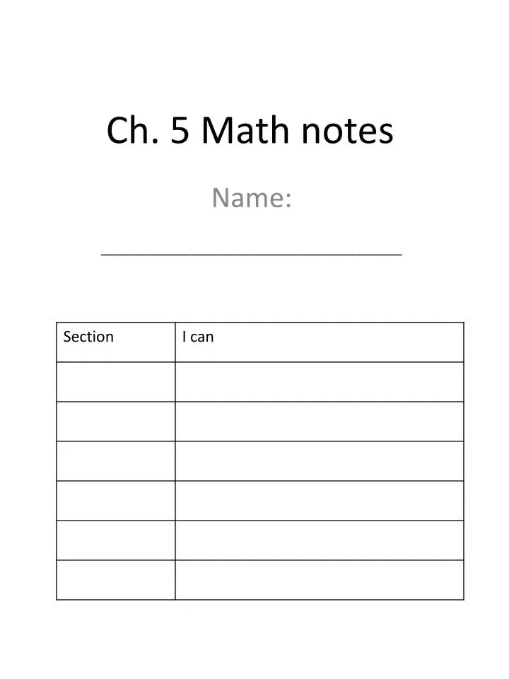 ch 5 math notes