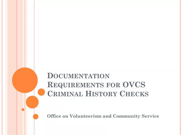 documentation requirements for ovcs criminal history checks