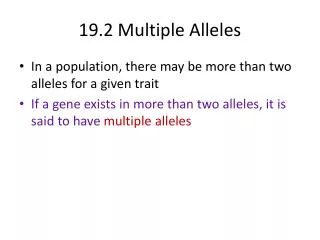19.2 Multiple Alleles