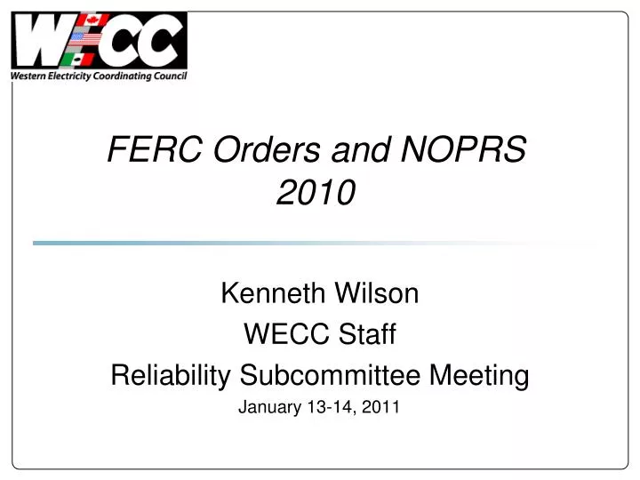 ferc orders and noprs 2010