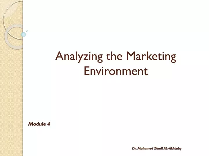 analyzing the marketing environment