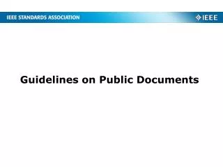 Guidelines on Public Documents
