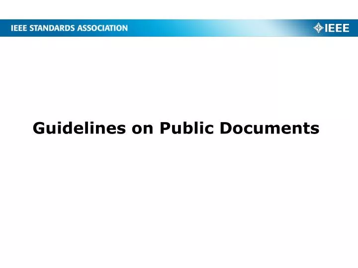 guidelines on public documents
