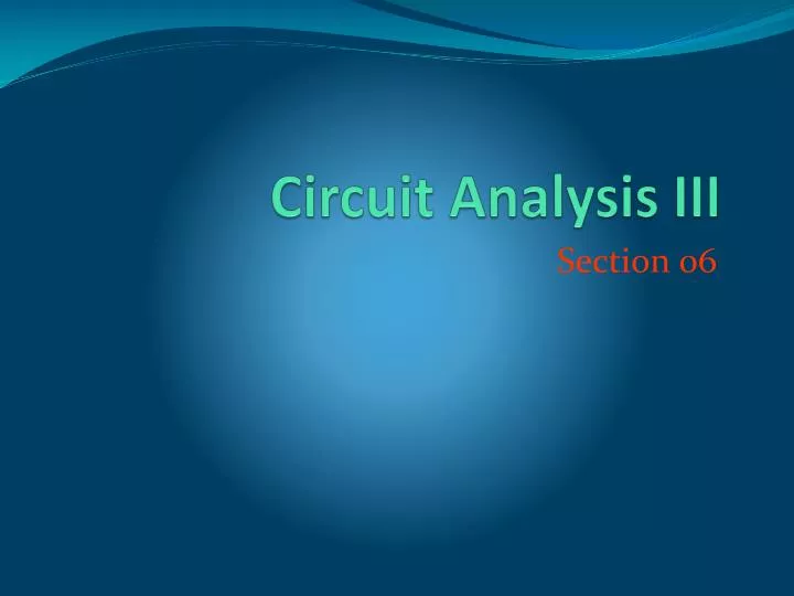 circuit analysis iii