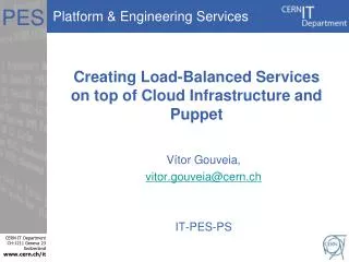 Creating Load-Balanced Services on top of Cloud Infrastructure and Puppet