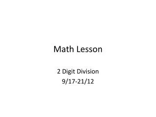 Math Lesson