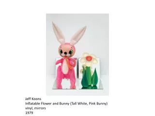 Jeff Koons Inflatable Flower and Bunny (Tall White, Pink Bunny) vinyl, mirrors 1979